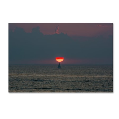 Kurt Shaffer 'Sunset Sailboat' Canvas Art,12x19